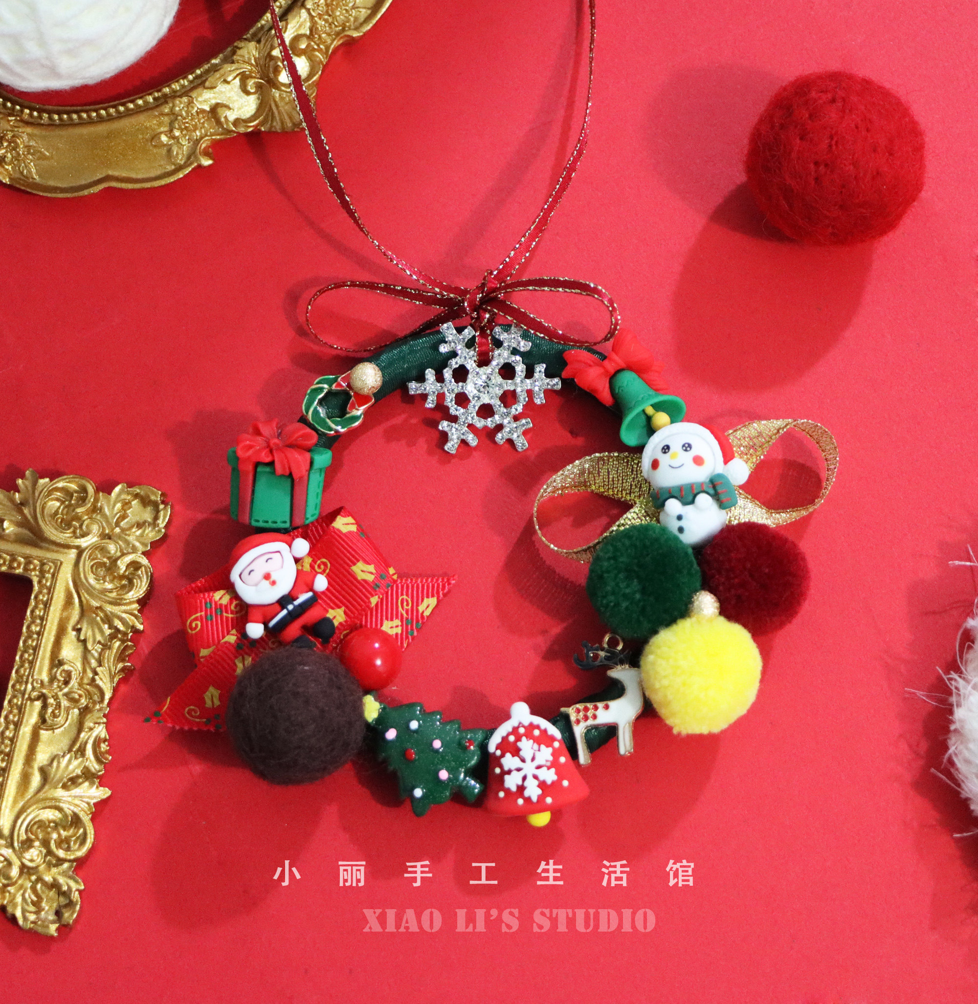 (Original) Car Pendant Upscale Creative Rearview Mirror Car Pendant On-board Adornment Christmas Car Accessories Gift 