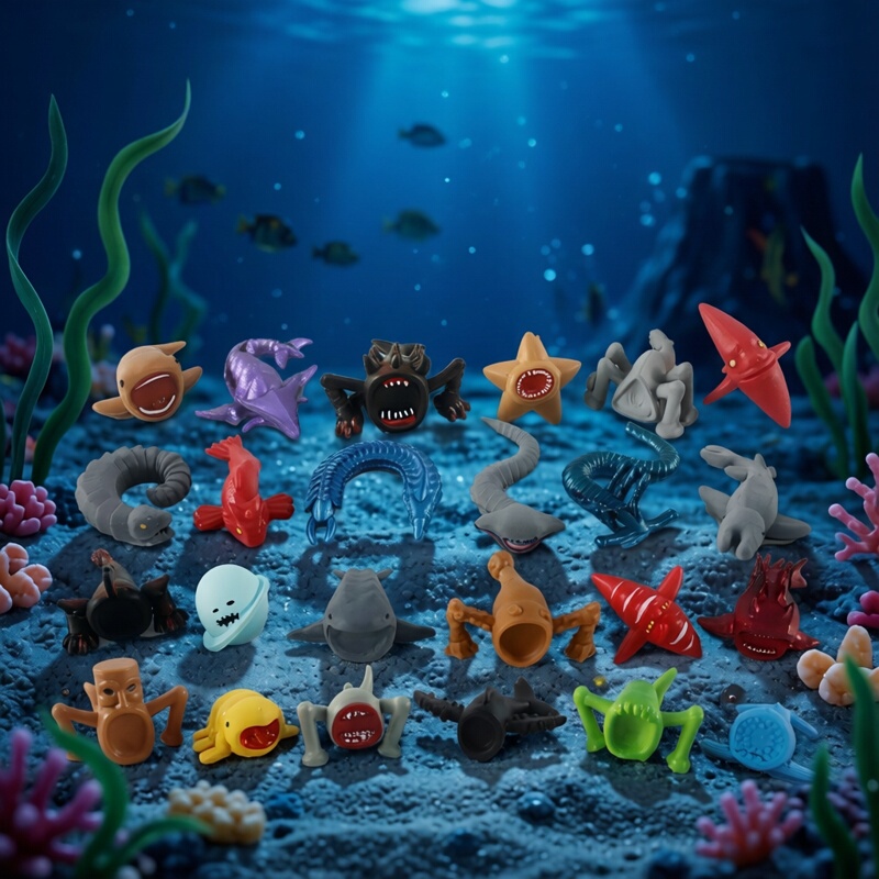 New Deep-Sea Monster Model Set of 24 Q-Version Figures: Bruma Maya Leviathan Mutant Sea Monster Figures