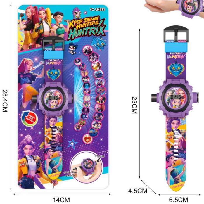 Cross-border new product kpop witch hunter group projection watch 24 patterns children's electronic luminous watch toy gift