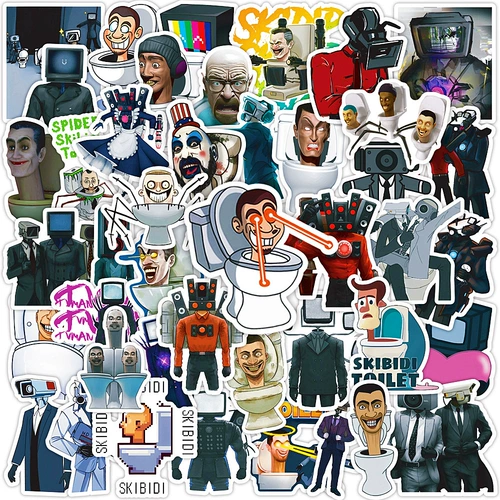 Туалетный человек и наклейка на стикер Skibidi Toime Game Cartoon Water Cup Водонепроницаемая декоративная наклейка граффити