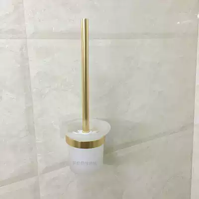 Punch-free golden toilet brush set One-piece bathroom shelf powder room shelf toilet cleaning brush