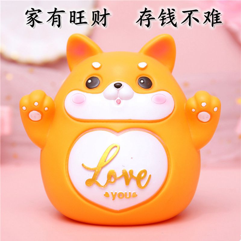 Cartoon Cute Large Capacity Dog Cat Rabbit Enamel Anti-fall Piggy Bank Gift for Boys, Girls and Children
