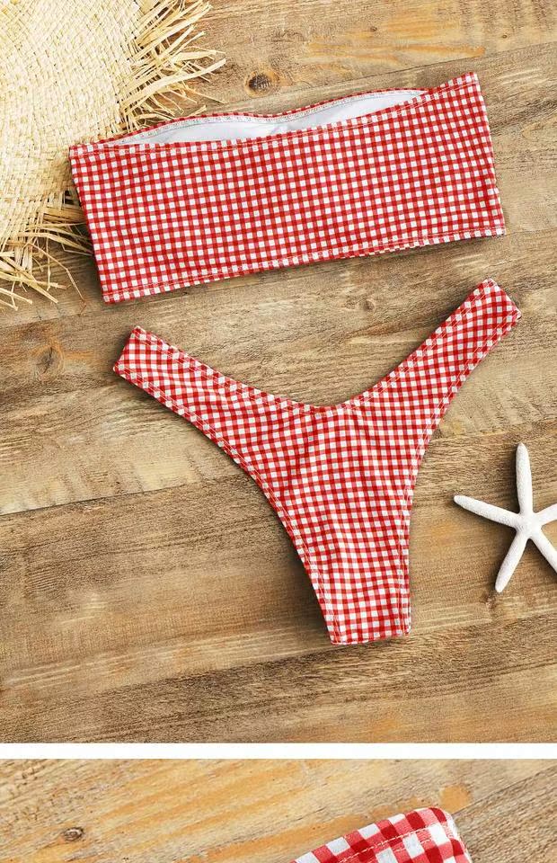 Mùa hè 2019 mới bụng đồ lót khiêu vũ áo tắm nữ gợi cảm in áo tắm kẻ sọc bikini bikini - Bikinis áo tắm 1 mảnh