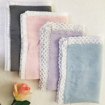 French imported linen pillow towel breathable anti-mite sweat absorption single pillow towel four seasons suitable for adult lace pillow head scarf