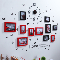 Watch combination wall painting frame Creative living room image frame 5 inch 7 inch photo frame Wedding photo frame Photo frame wall