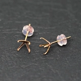 Серьги, бриллиантовая инкрустация камня, золото 18 карат, 7mm, золото 750 пробы