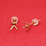 Серьги, бриллиантовая инкрустация камня, золото 18 карат, 7mm, золото 750 пробы