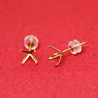 Серьги, бриллиантовая инкрустация камня, золото 18 карат, 7mm, золото 750 пробы