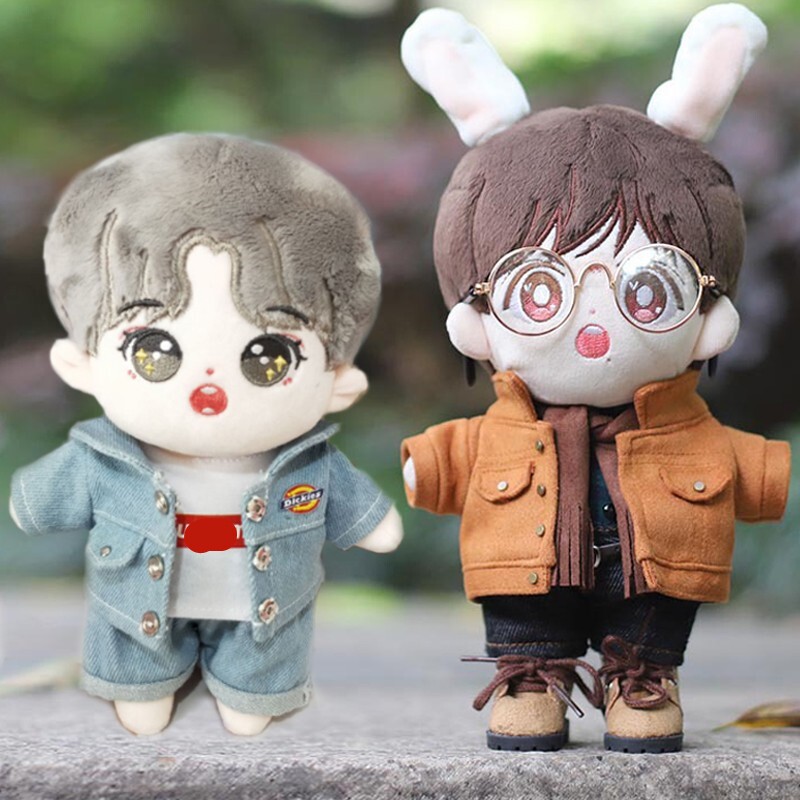 Cotton doll clothing 20CM15CM spot denim suit scarf jacket star cotton doll with the same paragraph 20 cm