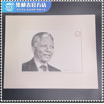 (Philatelist)Martin Mok signed Mandela relief painting United Nations Mandela stamps