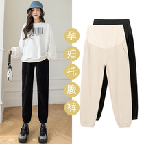 Maternity pants Spring and Autumn wear fashion casual loose corduroy belly pants autumn black trousers pregnant women pants