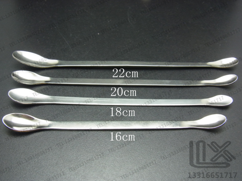 16cm double head stainless steel drug spoon stainless medicine spoon with micro sampling spoon reagent spoon medicine spoon quantity spoon