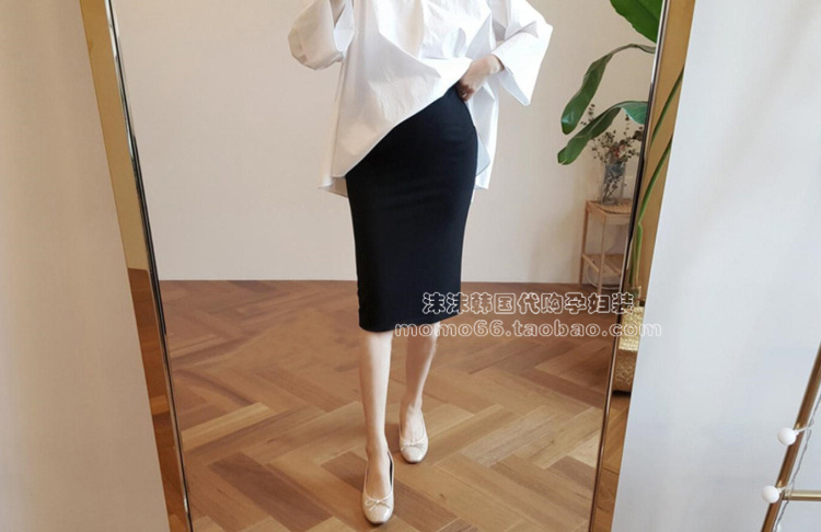 Pregnant women skirt Korea 2021 summer dress thin solid color thin temperament short skirt all-match belly wrap hip skirt