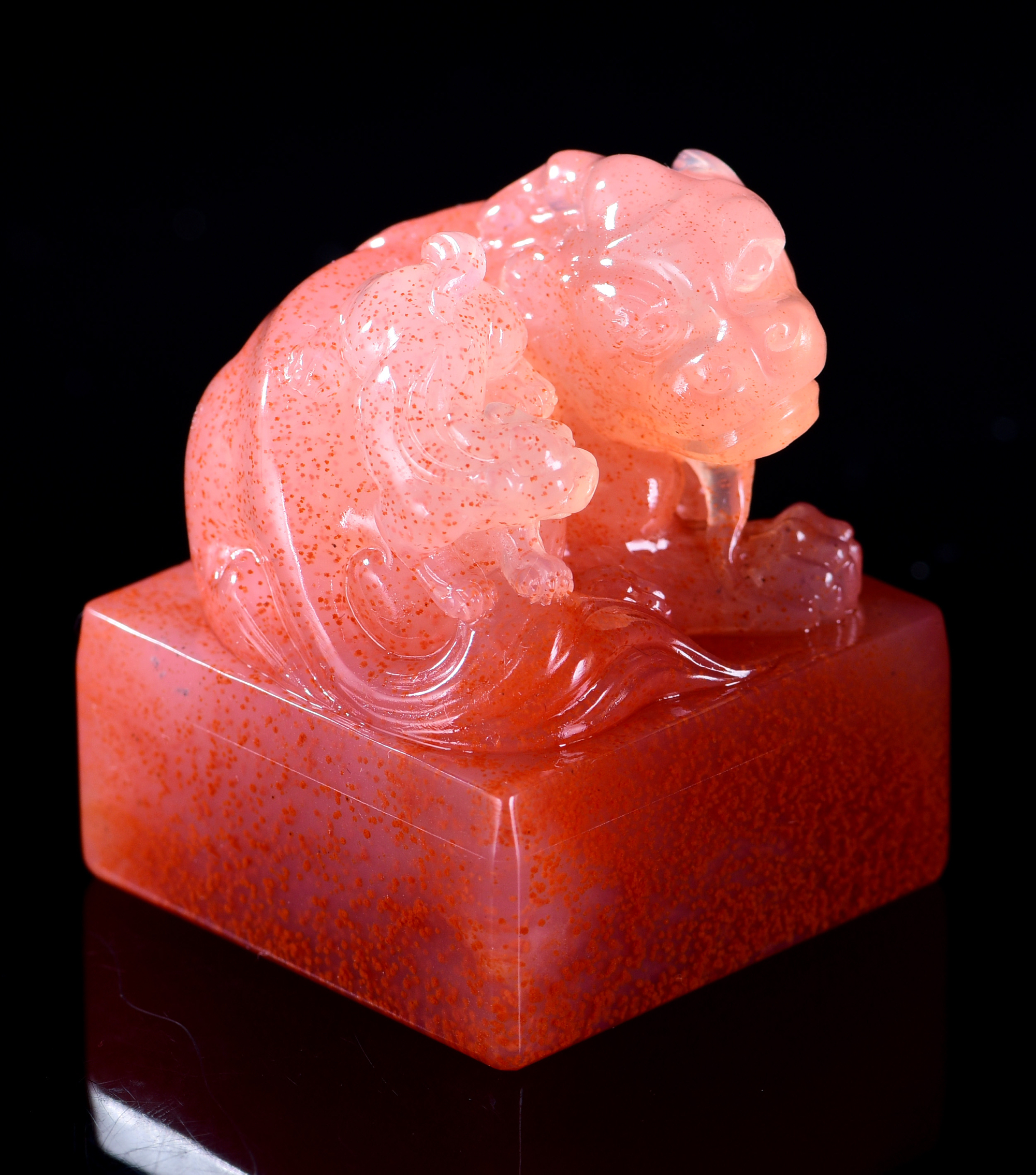 Shoushan Stone Field Yellowstone Peach Blossom Frozen Field Yellowstone Natural Laos Stone Seal Field Yellow Frozen Chicken Blood Stone Lettering Gift