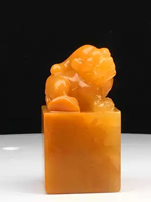 Laotian Huangshou Mountain Tianhuang Seal Carving Crystal Cai Peng Peng Blood Stone Collection Customization