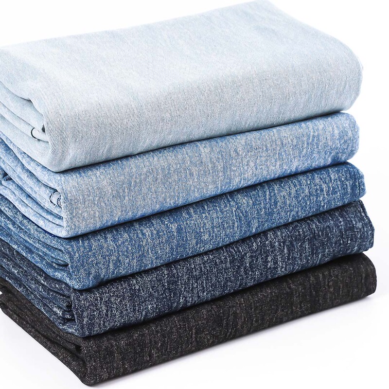 Snowflake Distressed Faded Vintage Style Printed Washed Denim Fabric Thick and Thin Styles for Clothing Design Denim Material