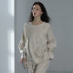 COMMONVALUE star top minimalist gray apricot green pearlescent long-sleeved raglan sweater neutral temperament