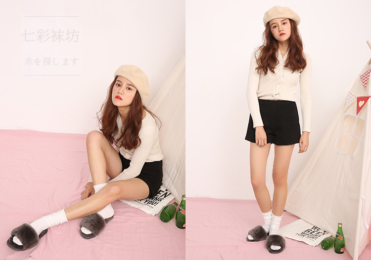 Vớ cotton vớ Hàn Quốc màu kẹo ống vớ nữ cuộn bên retro phong cách quốc gia thời trang Sen nữ vớ thủy triều vớ nam cổ trung