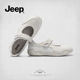 Jeep Sports Mary Jane Shoes 2026 New Retro Velcro Women's Shoes Shallow Mouth Single Shoes P661W13358