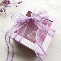 Exquisite toothed snow yarn with purple ribbon handmade hairpin material diy bow clothing accessories flowers gift