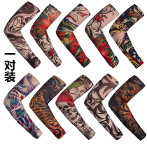 Fashion tattoo sleeve seamless riding sleeve men and women flower arm outdoor sunscreen seamless tattoo arm sleeve