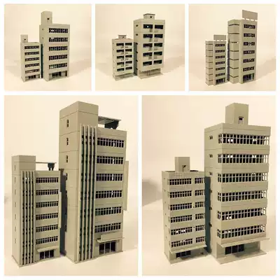 1 150 100 scale city scene Hard plastic plain color assembly model Natural color model