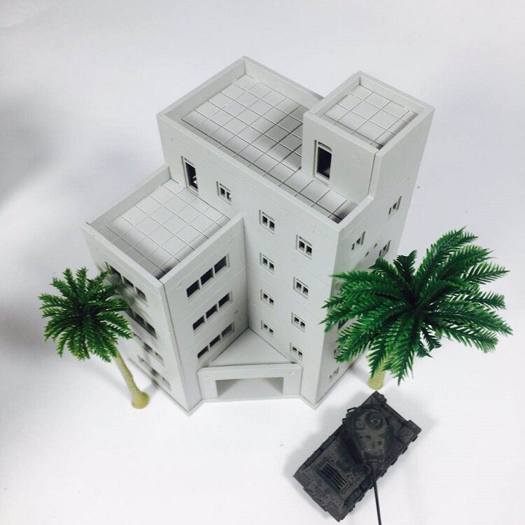 1 144 150 Military scene building model Apartment building rigid plastic assembly model