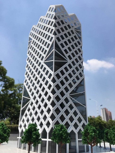 N1 150 railway station scene model Modern commercial building integrated sand table building model