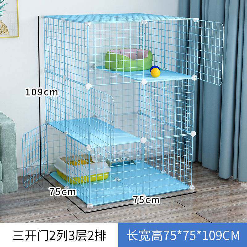 Household cat cage cat villa super large free space cat house with toilet multi-layer small cat house cat nest indoor