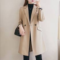 Medium-length style plus fat increase code wind clothes Fat mm women dress up slim fit jacket 200 catty Meat High-end Professional OL Outerwear