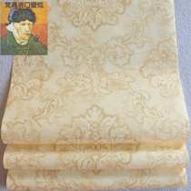 American Imported Tailstock Non-woven Fabric Wallpaper American Retro Mi Huang Damascus Living Room Background Wall Special Price Clearance