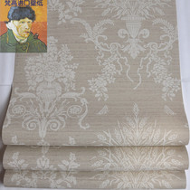 American Import Tailstock Pure Paper Wallpaper American Countryside Light Ash Damascus Living Room Background Wall Special Price Clearance