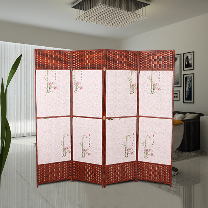 Diện tích hạn chế dệt mây mây vải màn hình phòng khách vách ngăn đơn giản gỗ rắn màn hình gấp di động phù hợp phòng - Màn hình / Cửa sổ vach ngan phong