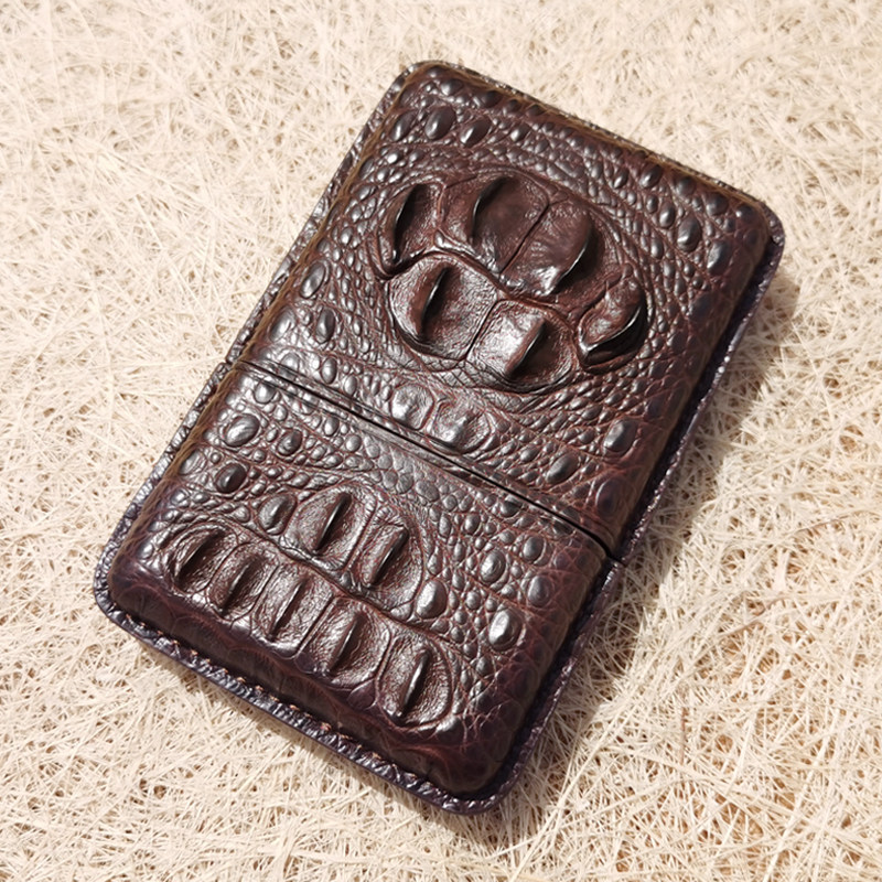 Fine Smoke Box Crocodile Genuine Leather Male Release Protective Sheath Hard Creative Portable Personality 20 Cortical Lady Loaded Cigarette Carry-on Bag