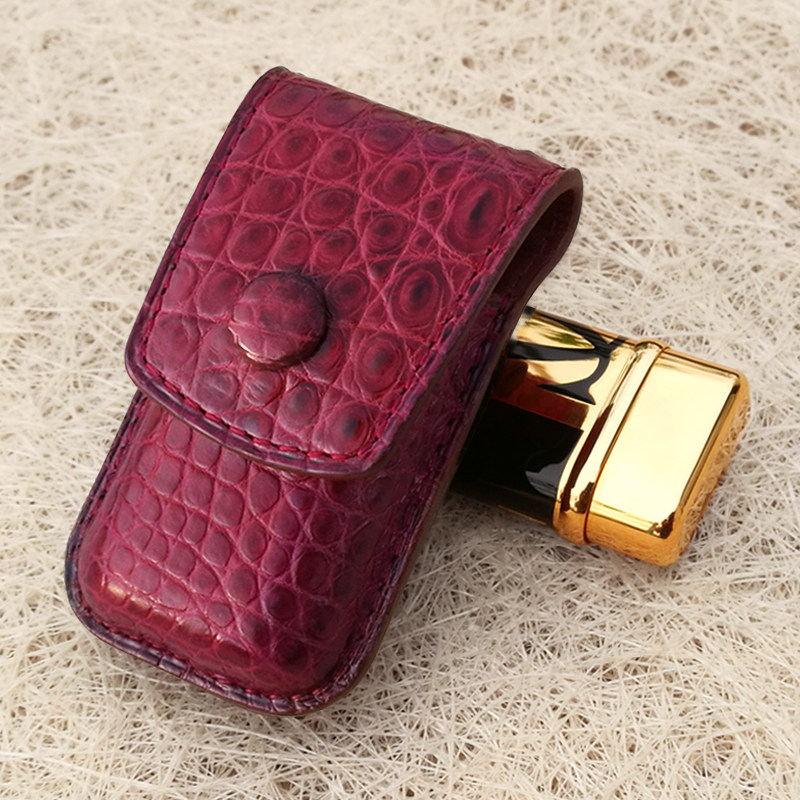 Handmade custom lighter case crocodile leather unisex protective case suitable for Cartier lighter leather case