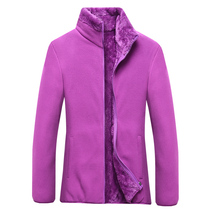 Outdoor autumn and winter fleece womens fleece jacket double-topped velvet jacket cardigan thick coral velvet sweater
