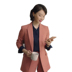 Sao với phụ nữ phù hợp với áo khoác Hàn Quốc phiên bản của hai mảnh quần áo bảo hộ lao động chuyên nghiệp màu tinh khiết phù hợp với thời trang mỏng 