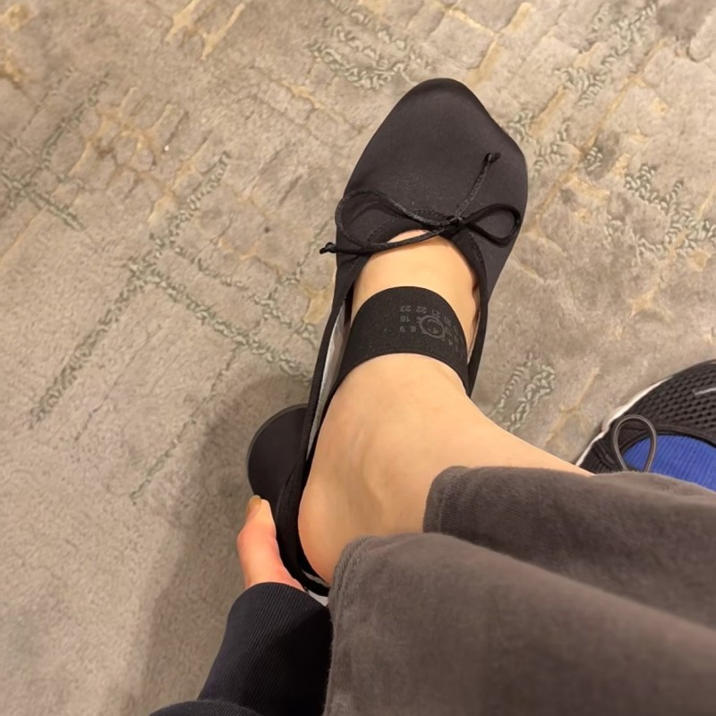 Genuine Leather Bow-Knot Apple-Toe High-Heeled Satin Fabric Cylindrical Thick-Heeled Outerwear Slippers Women's Closed-Toe Mary Jane Shoes