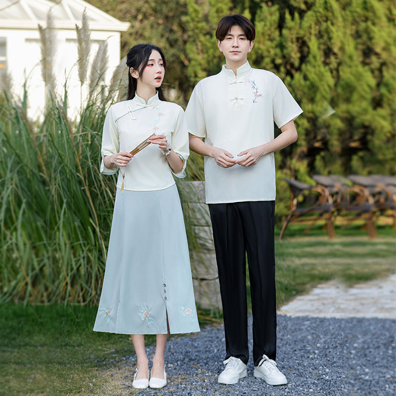 Republic of China Style Women's Chorus Performance Costumes, Student Recitation and Speech Costumes, May 4Th Youth Chorus Uniforms, Graduation Season Class Uniforms