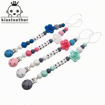 Baby pacifier anti-drop chain baby toy silicone nipple clip anti-drop belt chewing anti-lost chain New