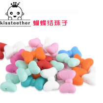 DIY handmade jewelry accessories BPA Free texture food grade silicone bow shape silicone tooth gum pendant