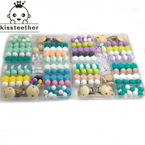 DIY silicone molar hexagon bead set baby care necklace pacifier chain bracelet accessories