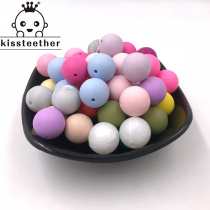 23 Color 15mm SILICONE ROUND BEAD BABY GRINDERS BITE BITE BEADS BABY PACIFIER CHAIN DIY HAND STRINGS NECKLACE ACCESSORIES MATERIAL