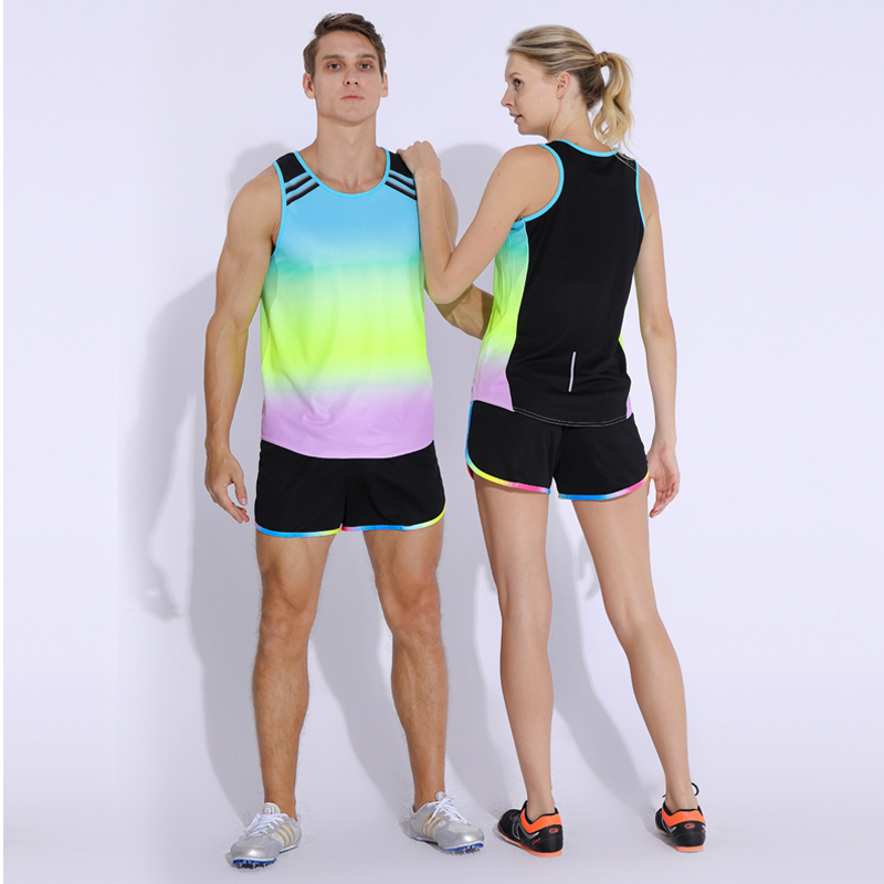 Summer Tracksuit Suit for men and women Marathon Running Fitness Training Clothes Speed Dry Short Running Competitions Sportswear
