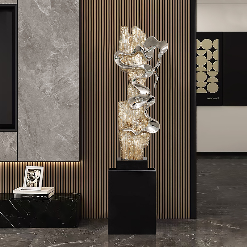 Modern Fortune-Attracting Living Room Ornaments, High-End Large Floor-Standing Entrance Decoration Next to the Tv Cabinet, Light Luxury Art Sculpture Modern Fortune-Attracting Living Room Ornaments, High-End Large Floor-Standing Entrance Decoration Next to the Tv Cabinet, Light Luxury Art Sculpture