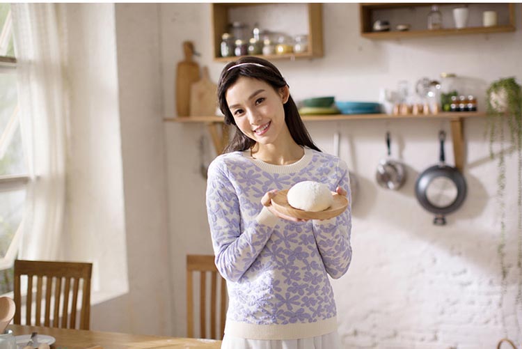 Mùa xuân và mùa thu cổ tròn Áo len dệt kim Jacquard Sweater Cotton Áo len dài tay Jersey Art Full Cotton Top ao khoac len dep