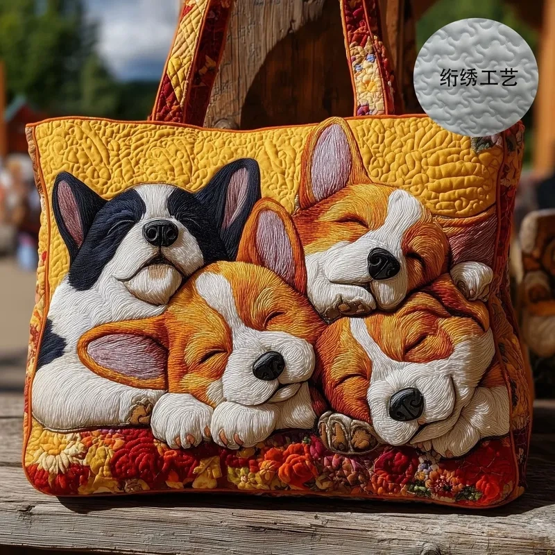 2026 Cross-Border Independent Site Amazon New Digital Printed Quilted Tote Bag Commuter Casual Cotton Bag