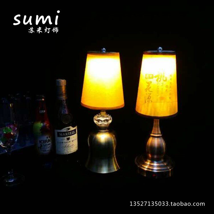 New bar Charging table lamp Creative LED service Small night light dining room KTV Decorative Candle Terrace Vintage Vintage Lights