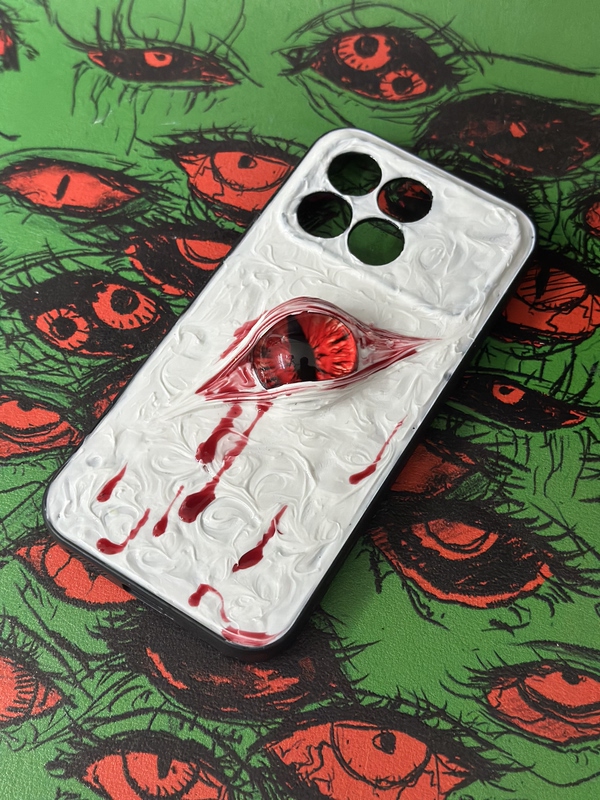 3D Stereo Cthulhu Demon Luminous Eyeball Phone Case 17Pro Max Protective Cover K90 Phone Case