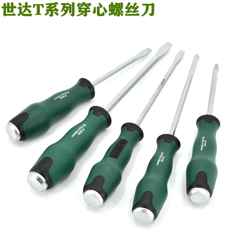 Shida through the heart screwdriver word cross super hard screwdriver industrial-grade large screwdriver large lengthened can be knocked